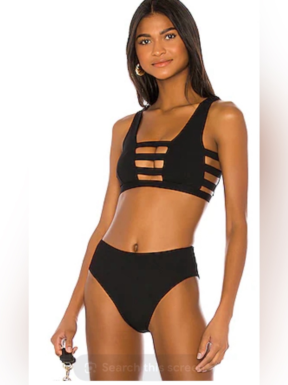 Onia Nwt Nikki two piene bikini set cage top black size S